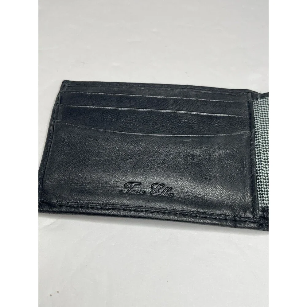 Tasso Elba Men's Black Lambs Leather Bifold Wallet
